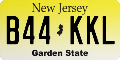 NJ license plate B44KKL