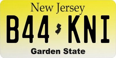 NJ license plate B44KNI