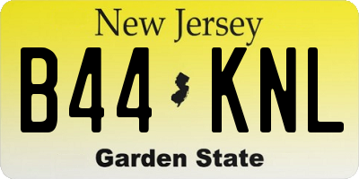 NJ license plate B44KNL