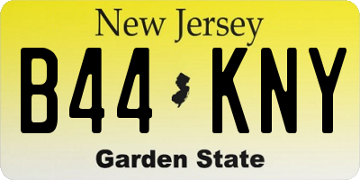 NJ license plate B44KNY