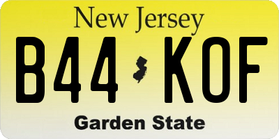 NJ license plate B44KOF