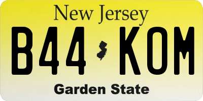 NJ license plate B44KOM