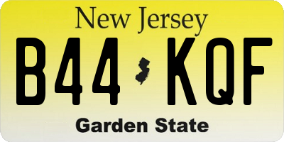 NJ license plate B44KQF