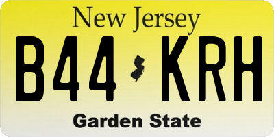 NJ license plate B44KRH