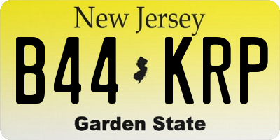 NJ license plate B44KRP