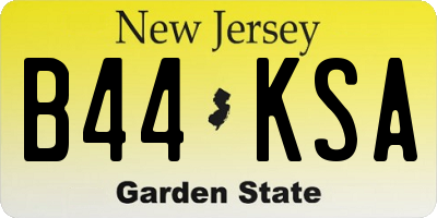 NJ license plate B44KSA