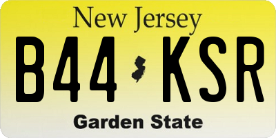 NJ license plate B44KSR