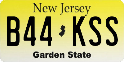 NJ license plate B44KSS