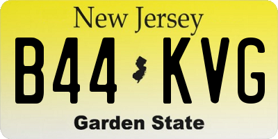 NJ license plate B44KVG