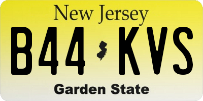 NJ license plate B44KVS