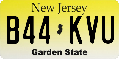 NJ license plate B44KVU