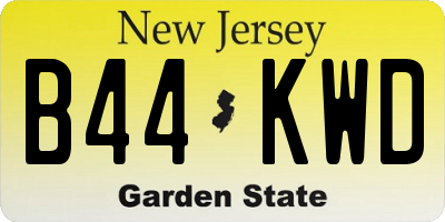 NJ license plate B44KWD