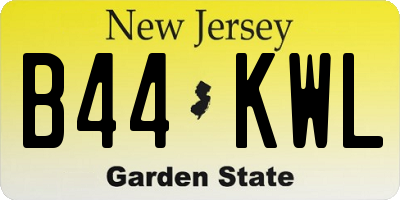 NJ license plate B44KWL