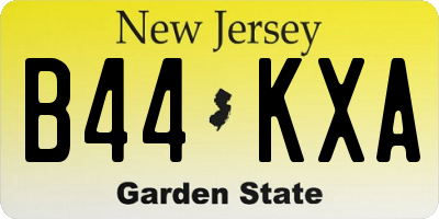 NJ license plate B44KXA