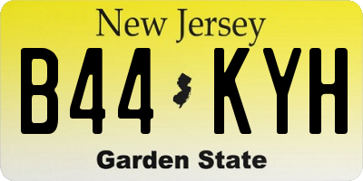 NJ license plate B44KYH