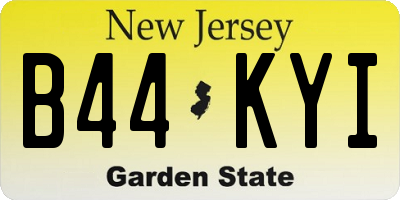 NJ license plate B44KYI