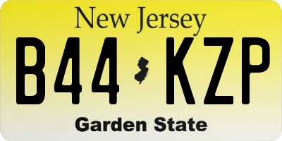 NJ license plate B44KZP