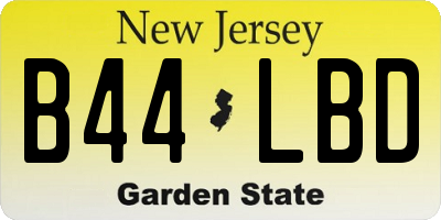 NJ license plate B44LBD
