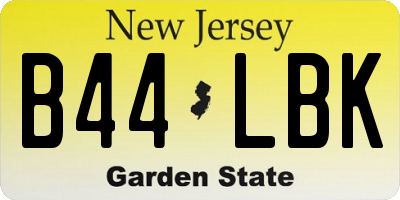 NJ license plate B44LBK