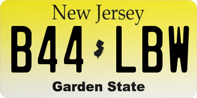 NJ license plate B44LBW