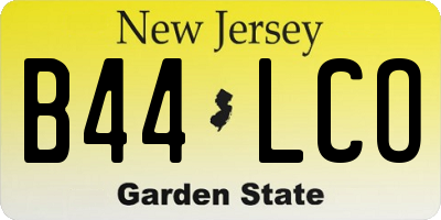NJ license plate B44LCO