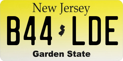 NJ license plate B44LDE