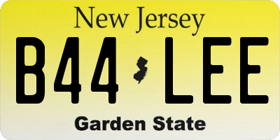 NJ license plate B44LEE