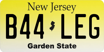 NJ license plate B44LEG