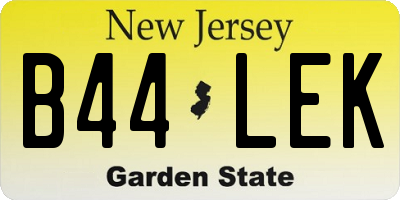 NJ license plate B44LEK