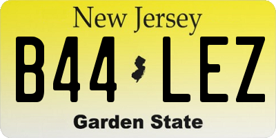 NJ license plate B44LEZ