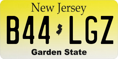 NJ license plate B44LGZ