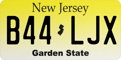 NJ license plate B44LJX