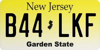 NJ license plate B44LKF