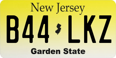 NJ license plate B44LKZ