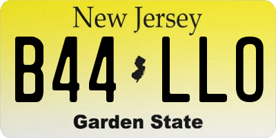 NJ license plate B44LLO
