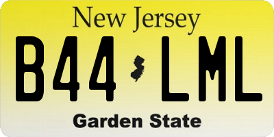 NJ license plate B44LML