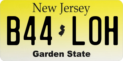 NJ license plate B44LOH