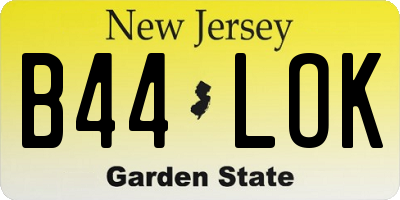 NJ license plate B44LOK