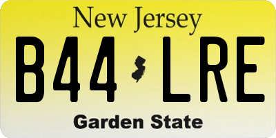 NJ license plate B44LRE