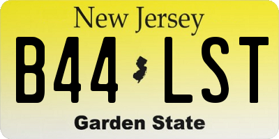NJ license plate B44LST
