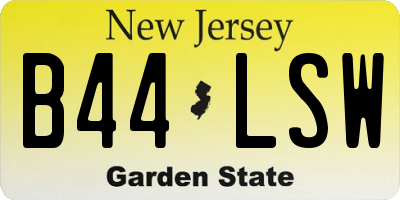 NJ license plate B44LSW