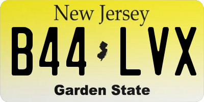 NJ license plate B44LVX