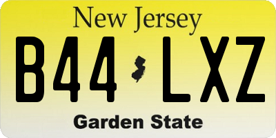 NJ license plate B44LXZ