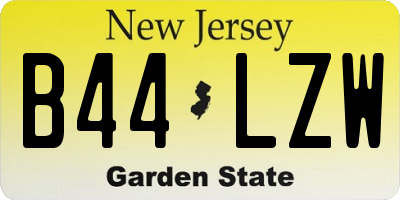 NJ license plate B44LZW