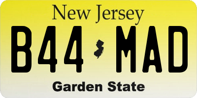 NJ license plate B44MAD
