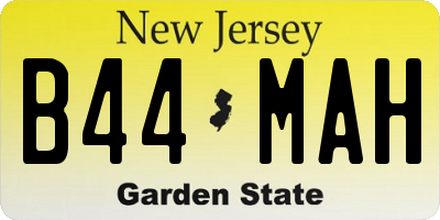 NJ license plate B44MAH