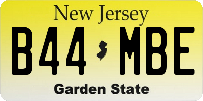 NJ license plate B44MBE