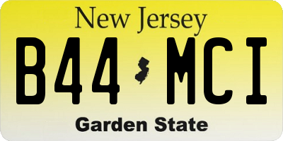NJ license plate B44MCI