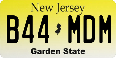 NJ license plate B44MDM