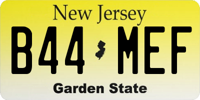 NJ license plate B44MEF